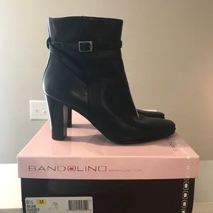 Bandolino Black Leather Boots Sz 8 1/2